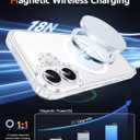 FNTCASE for iPhone 16 Case Clear: Magnetic Phone Cases with Screen Protector Drop Proof Compatible with Magsafe Slim Anti Yellowing Rugged Shockproof Protective Transparent Cell Cover (A-Clear)