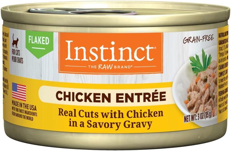 Instinct Flaked Entre Wet Canned Cat Food - Chicken, 3 oz. Cans (Pack of 24), BB Feb 13/27