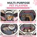 Dog Cat Small Animal Puppy Playpen Crate with Pee Pad, Medium, Pink