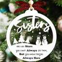 Sister Ornaments 2025-2 Layer Wood and Acrylic Ornament - Gift for Sisters from Sister - Christmas Ornament Gifts for Sister in Law - Sisters in Christ Gifts for Women - Friends are Like Stars Gift