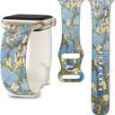 Band Compatible with iWatch Band 38/40/41mm for Women Men Sport Replacement Smartwatch Wrist Strap for iWatch Ultra2/1 SE Series 10 9 8 7 6 5 4 3 2 1 - Blossoming Tree