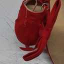 Carcuume Women's Closed Toe Heels Bow Stiletto Heel Sandals Pointed Toe Pumps Wedding Shoes (6, Red)