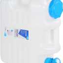 REDCAMP 5 Gallon/18.5L Portable Water Container with Spigot, Camping Water Jug, Water Container,Large Water Tank,Portable Emergency Water Storage for Camping,Car,Hiking,Hurricane Supplies (625.6 Ounces, White)