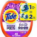 Tide Power Pods with Febreze Laundry Detergent Pacs, 45 Count, Spring & Renewal Scent, All-Day Freshness