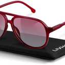 livho Trendy Polarized Aviator Sunglasses Women Men, Retro Sun Glasses for Women Men 2025, Oversized UV Protection Shades  Red