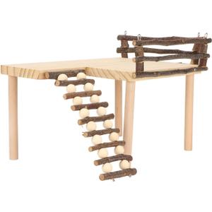 Hamster Platform, Wooden Reptile Bridge, Hamster Enrichment Toys for Guinea Pigs, Chinchilla, Gerbils, Squirrels, Reptiles and Other Small Pets