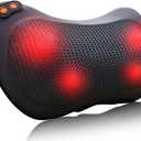 Shiatsu Back and Neck Massager with Heat Kneading Deep Tissue Massage Pillow for Lower Back Leg Shoulder, Lumbar Support Pillow for Office Chair, Gifts for Mom Dad Women Men