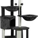 Xin Three Layer Cat Tree with Cat Condo and Two Hammocks,Darkgray  (Small)
