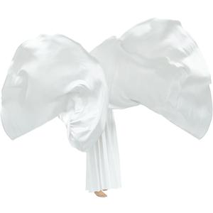 Wuchieal 74" x 55" Large soft semicircle Worship Flags, satin semicircle Banner Praise Flag with Scalable Rods 1 pairs (White)