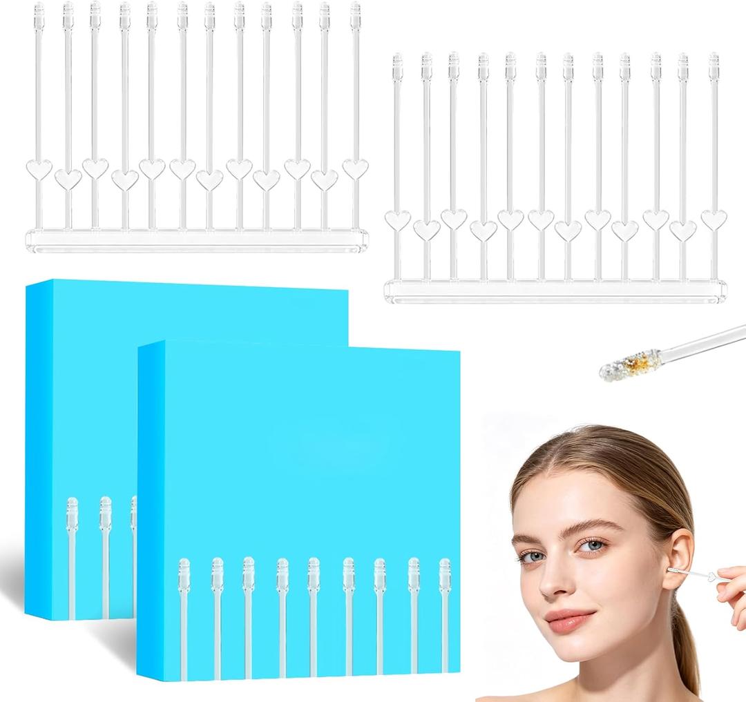 48 Pcs Sticky Ear Cleaning Stick, Earwax Removal Adhesive Swabs, New Reusable Ear Wax Removal Tools, Soft Spiral Head Adhesive Ear Pick for Safety, Gentle Wax Removal Sticks for All Ages