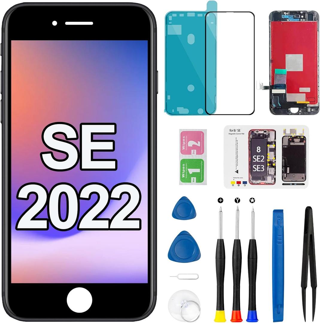 for iPhone SE 2022 2020 Screen Replacement FOOBONG for iPhone 8/ SE 2nd 3rd 3D Touch LCD Display Digitizer Frame Full Assembly Repair Tool Kit A2782 A2783 A2784 A2785 A2595 4.7 inch