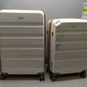 Luggage Sets 5 Piece, Suitcases with Wheels,ABS Hard Case Luggage with TSA Lock Spinner Wheels,Carry On Luggage Set (20/24/28 Inch) (White)