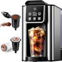 KIDISLE Hot & Iced Coffee Maker with Bold Setting, Single Serve Coffee Maker for K Cup and Grounds, 6-14 Oz Brew Sizes, 50 Oz Removable Water Tank, One Cup Coffee Machine with Reusable Filter, Black