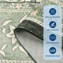 GarveeHome Provence 5x7 Area Rugs, Botanical Grove Sage Green Vintage Cottagecore Non-Slip Washable Rug for Living Room Bedroom Nursery Kitchen Low-Pile Retro Carpet