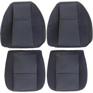 Priprilod Black Cloth Driver & Passenger Side Bottom Replacement Seat Cover & Top Lean Back Compatible with Chevy Silverado 1500 2500HD 3500HD 2007 2008 2009 2010 2011 2012 2013 2014