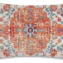Boho Vintage Satin Pillow Case Queen Size,Soft Pillowcases for Hair and Skin Similar to Silk,Pillowcases with Hidden Zipper Bedding Accessories,20X30 Inches,1 Pack