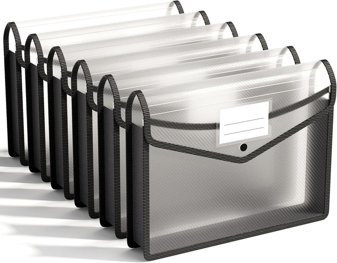 ABC life 6 Pack Plastic Expanding File Folder, Folders for Documents ...