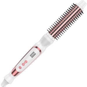 Thermal Brush 1 Inch Curling Iron Volumizing Heated Round Brush Ceramic Tourmaline Heated Hot, Multifunctional Styler Curling Wand (White, 1 inch)