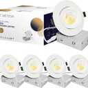 4 Pack 4 Inch Gimbal LED Recessed Lighting with Junction Box, 5CCT 2700K-6000K Selectable, 360+90 Adjustable Directional Eyeball Light, 9W 1000LM Slim Canless Downlight - ETL and Energy Star (4INCH, 4P)
