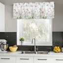YOKOU Floral Kitchen Curtains Valances, Wildflowers Spring Watercolor Flower Plants Short Rod Pocket Valances for Windows for Bedroom, Bathroom, 1 Panel, 42" W x 12" L