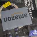 Gonex Wooden Gymnastic Rings with Adjustable Number Straps, Olympic Rings for Gym, Workout, Exercise, Outdoor Training, Quick Install Carabiner, 8.5 ft Straps Pull Up Non-Slip Rings