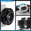 A/C Air Conditioner Compressor With Clutch Fit for Chevrolet Sonic 1.6L 1.8L 2012 L4[Note: Not fit for Chevy Camaro 3.6L 2010-2015, for CSP15 Type Only ;Pulley Diameter (mm) 120, Only Fit CO-22258C]