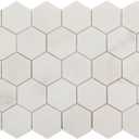 Marble Mosaic Tile, 2 Inch Hexagon, Honed, White Natural Stone Mosaic Tiles for Kitchen Backsplash, Shower Floor, Bathroom, Accent Wall, Pack of 5 Sheets (Pollen Thassos)