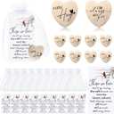 Fulmoon 100 Sets Funeral Favors Bulk, Celebration of Life Decorations with Pocket Hug Wooden Heart Keepsakes with Memorial Cards and Organza Bags Bereavement Gifts for Guests Family Church