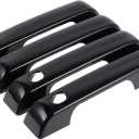 4pcs Exterior Door Handle Cover Car Door Handle Protector for Ford F-150 2021-2024 Car Door Handle Protector with Keypad ABS Black