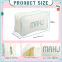 Empty Mahjong Bag Thickened American Mahjong Tiles Bag with Zipper Storage Pouch for Board Game Pieces Game Party Travel Gatherings Accessories, 10.4''x5.6'', Case Only (Mahj,Cream White)