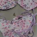 ZAFUL Women's Triangle Bikini Floral String Bikini Set Two Piece Swimsuit Bathing Suits