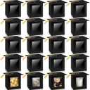 Kolldenn 20 Pcs Large Graduation Cap Gift Boxes 4.5 x 3.5 x 4.8 Inches with Clear Window Grade Hat Box with Gold Tassel for Mug Candle Candy Cupcake Chocolate for 2026 Graduate Party Favor Decoration
