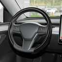 Frani Leather Steering Wheel Cover,Universal Fit 15 Inch-Premium Non-Slip Breathable Comfort Grip for Cars Trucks SUVs,Anti-Slip Durable Interior Upgrade Carbon Fiber Pattern