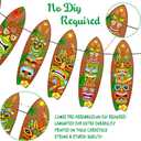 2 x 2pcs Hawaii Tiki Surfboard Banners Hawaii Luau Party Decorations Tiki Surfboard Theme Banner Decorations for Tiki Bar Party Summer Beach Theme Party Baby Shower Supplies