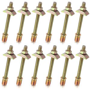 Tandefio 12 Sets Bed Frame Hardware Connector Kit M8x100 mm Panel Furniture Wardrobe Four-in-one Connectors Fittings, Bed Assembly Fasteners Bolts Nuts Threads Half Moon Spacers (Single Ended)