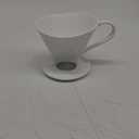 Melitta 1 Cup Porcelain Pour-Over Cone Coffeemaker, Glossy White