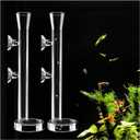 2 x 8 Pcs Shrimp Feeding Tube and Dish,Clear l Glass Fish Feeder Tube Tray for Plant Holder for Aquarium,Fish Tank Feeding Tray (8 inch)