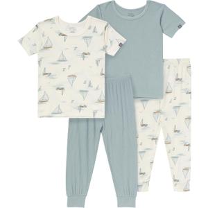Modern Moments by Gerber Baby Viscose 4-Piece Tight Fitting Pajama Sets (3T, Ivory Sailing)