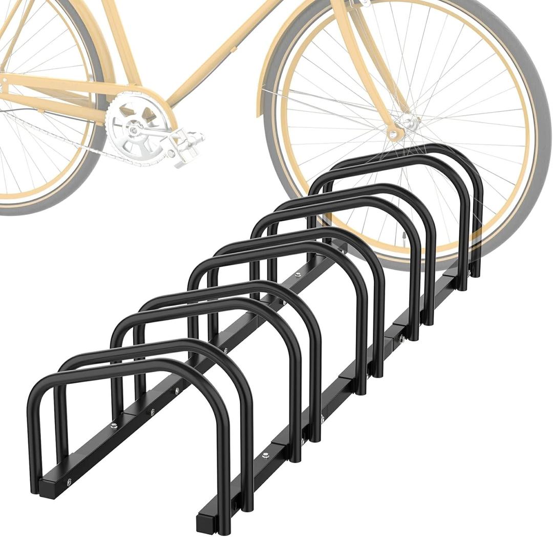 WALMANN 5 Bikes Floor Bike Stand, Bike Parking Rack Garage Bike Storage Stand Indoor/Outdoor 22-28" Wheel Stand, Max. Tire Width 2.1"