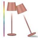 Faithorse 2pc 5200mAh RGB Cordless Table Lamp, RGB 8 Modes & Touch Control Rechargeable Battery Desk Lamp, IP54 Waterproof Battery Operated Lamp for Bedroom/ Restaurant/ Camping/ Bars (Rusty Red)