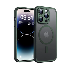 TOCOL Magnetic for iPhone 14 Pro Case, Upgraded Full Camera Protection, Compatible with Magsafe, Drop Protection, Translucent Matte Back Bumper Phone Cover 6.1-Inch, Alpine Green