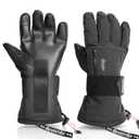 devembr Snowboarding Gloves with Wrist Guards, Ski Gloves Touchscreen, Black ,S