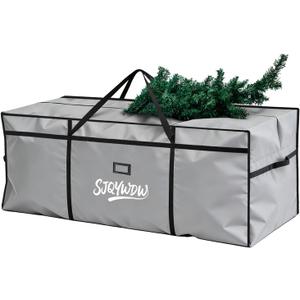 Small Christmas Tree Storage Bag 4Ft/5Ft Heavy Duty Reusable 600D Oxford Fabric Moistureproof Dustproof Christmas Tree Bag for Short Artificial Tree(39" X 12" X 24", Gray)