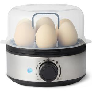 Amazon Basics Electric Egg Cooker for Hard-Boiled Eggs with Auto Shutoff, Dishwasher-Safe Parts, 7-Egg Capacity, BPA Free, Black