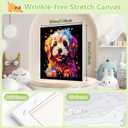 cviokrdu Dog Paint by Numbers Kit for Kids with Frame - Wooden Easel, Animals Paint by Numbers for Kids Ages 4 8 12, Easy Acrylic Oil Painting Kits for Home Wall Decoration 8x8 inch
