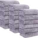 MOONQUEEN 18 Pack Premium Hand Towels - Quick Drying - Microfiber Coral Velvet Highly Absorbent Towels - Multipurpose Use as Hotel, Bathroom, Shower, Spa, Hand Towel 16 x 28 inches (Light Grey)