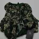 Rapbin Women Dressy Blouse 3/4 Sleeve Tiered Bell Sleeve Double Layers Mesh Shirt Trendy Flowy Tunic (Medium, A2 Green Yellow Floral)