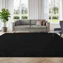Large Area Rugs for Living Room Bedroom, 7 x 10 Ft Non-Slip Modern Area Rug, Soft Thickened Memory Foam Rug, Comfy Minimalist Indoor Carpet for Boys Girls Room Nursery Dorm Home Decor, Black