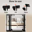 WAOWAO Clear Baby Gate for Stairs Modern Design Acrylic Auto Close Pet Gate, 57.87-66.14" Wide Safety Baby Gate for Doorways,Black Clear Dog Gates Indoor, Hallways,Kitchen