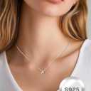 ChicSilver 925 Sterling Silver Initial Necklace for Women Dainty Letter Jewelry Personalized Gift